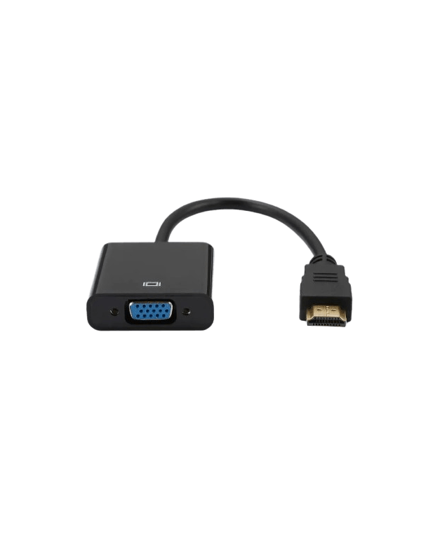 Adaptateur VGA femelle vers HDMI mâle - HDMI fiche or - Noir - Câble 15 cm - en sachet