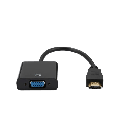 Adaptateur VGA femelle vers HDMI mâle - HDMI fiche or - Noir - Câble 15 cm - en sachet