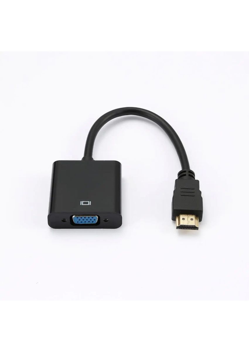 Adaptateur VGA femelle vers HDMI mâle - HDMI fiche or - Noir - Câble 15 cm - en sachet