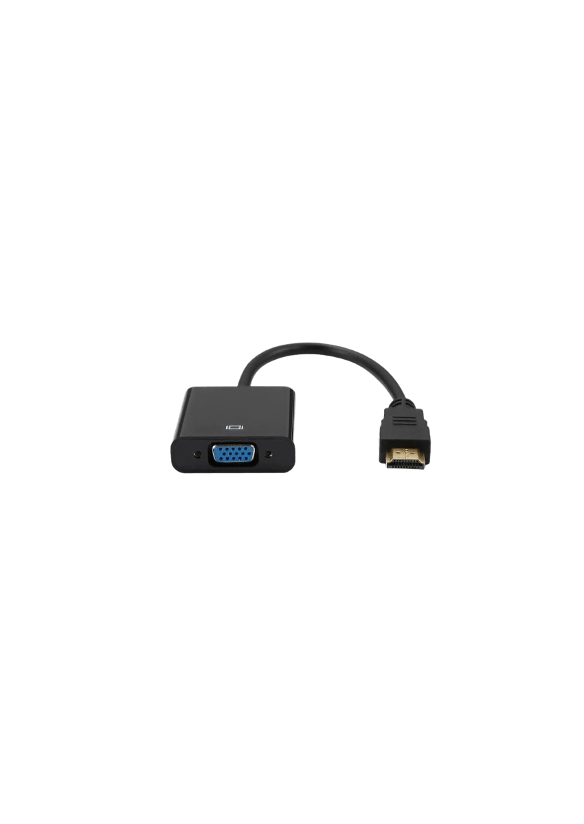 Adaptateur VGA femelle vers HDMI mâle - HDMI fiche or - Noir - Câble 15 cm - en sachet