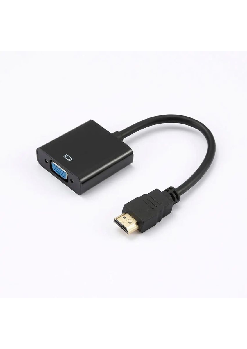 Adaptateur VGA femelle vers HDMI mâle - HDMI fiche or - Noir - Câble 15 cm - en sachet