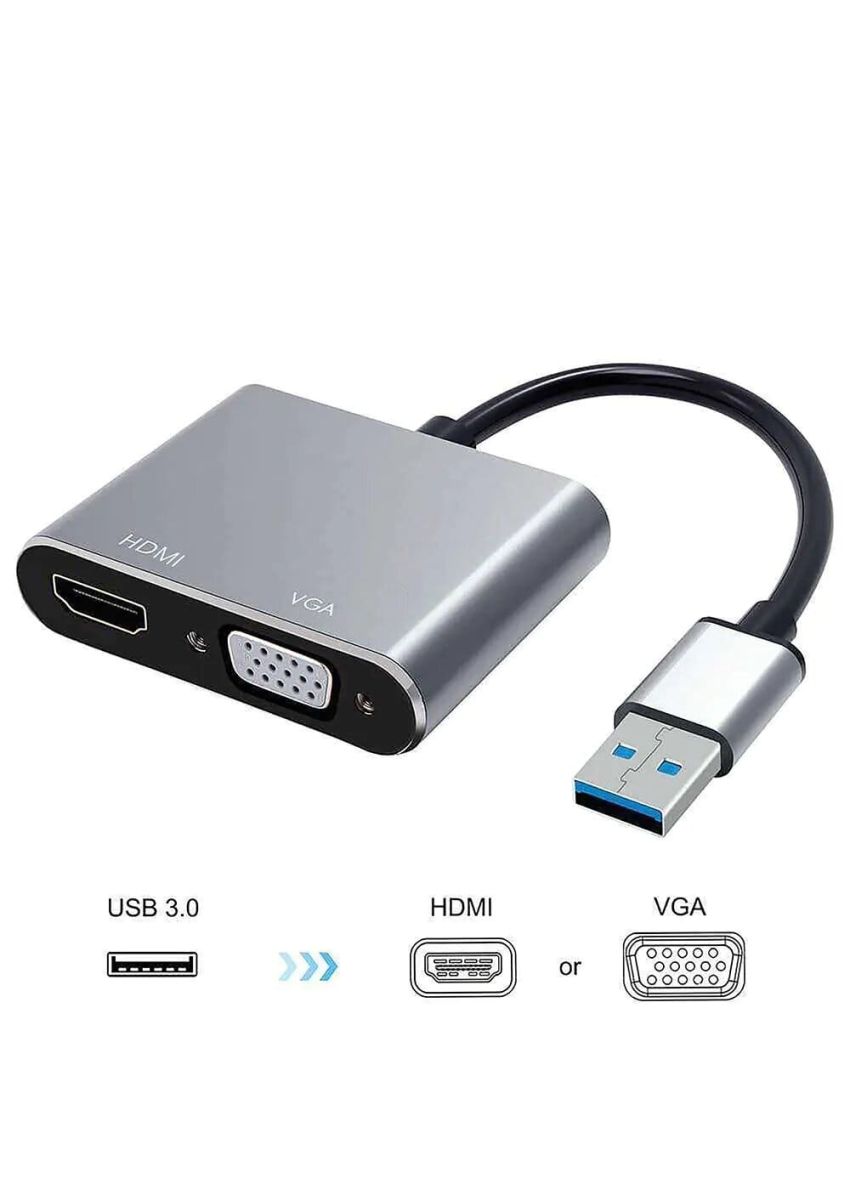 Adaptateur USB 3.0 HEDEN USB 3.0 male / HDMI F + VGA F HDMI 1920*1080P